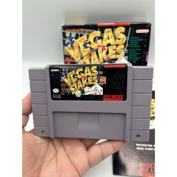 VEGAS STAKES, Super Nintendo SNES Complete CIB, Tested & Authentic - Picture 5 of 14